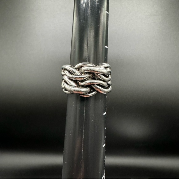 Chunky Silver Tone Braided Knot Thumb? Ring Size 8.5 - Picture 4 of 11